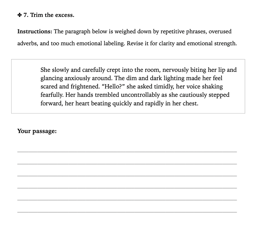 Writing with Emotion Worksheet