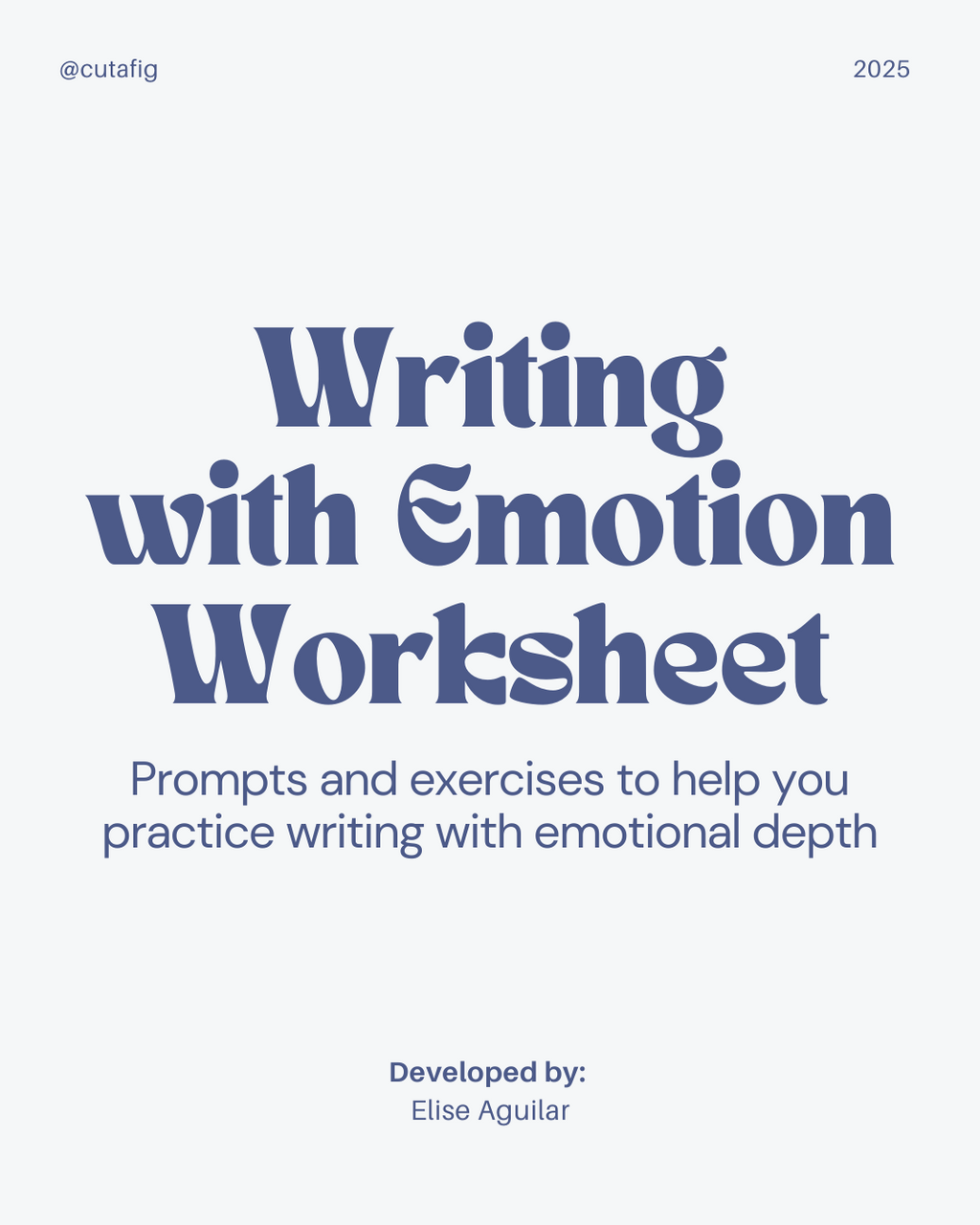 Writing with Emotion Worksheet